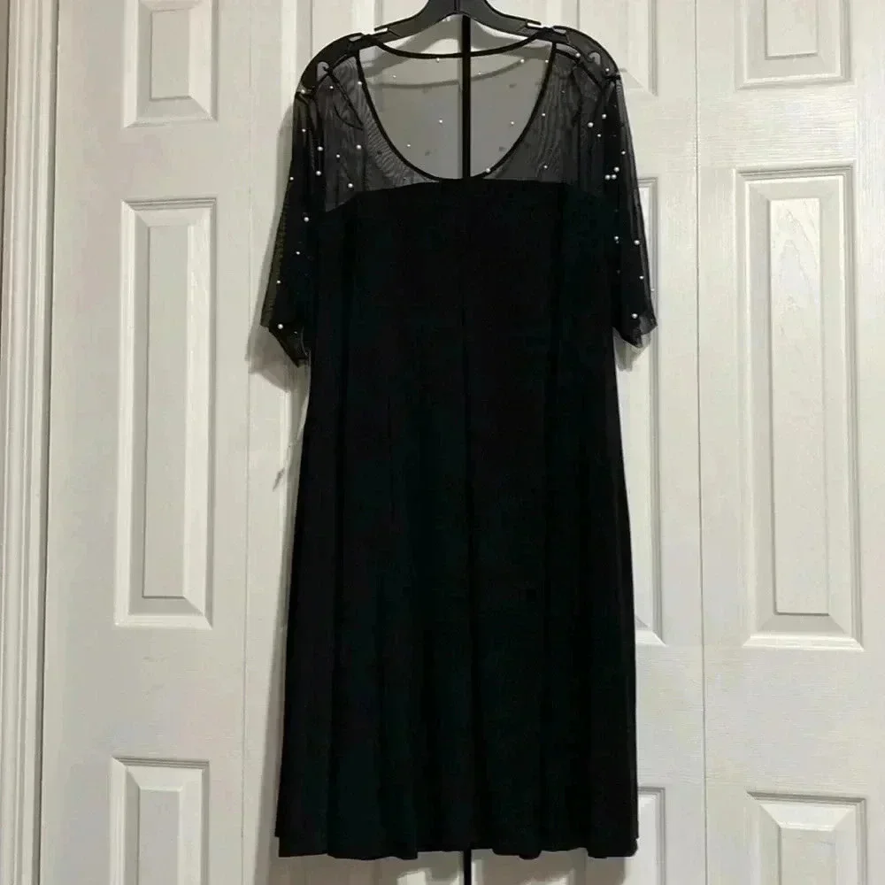 Nina Leonard black beaded dress - Picture 5 of 11